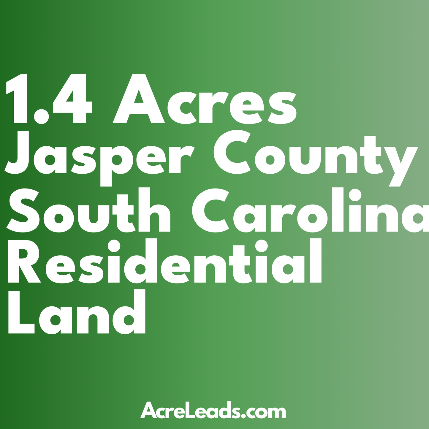 1.4 Acres of Residential Land in Jasper County, SC