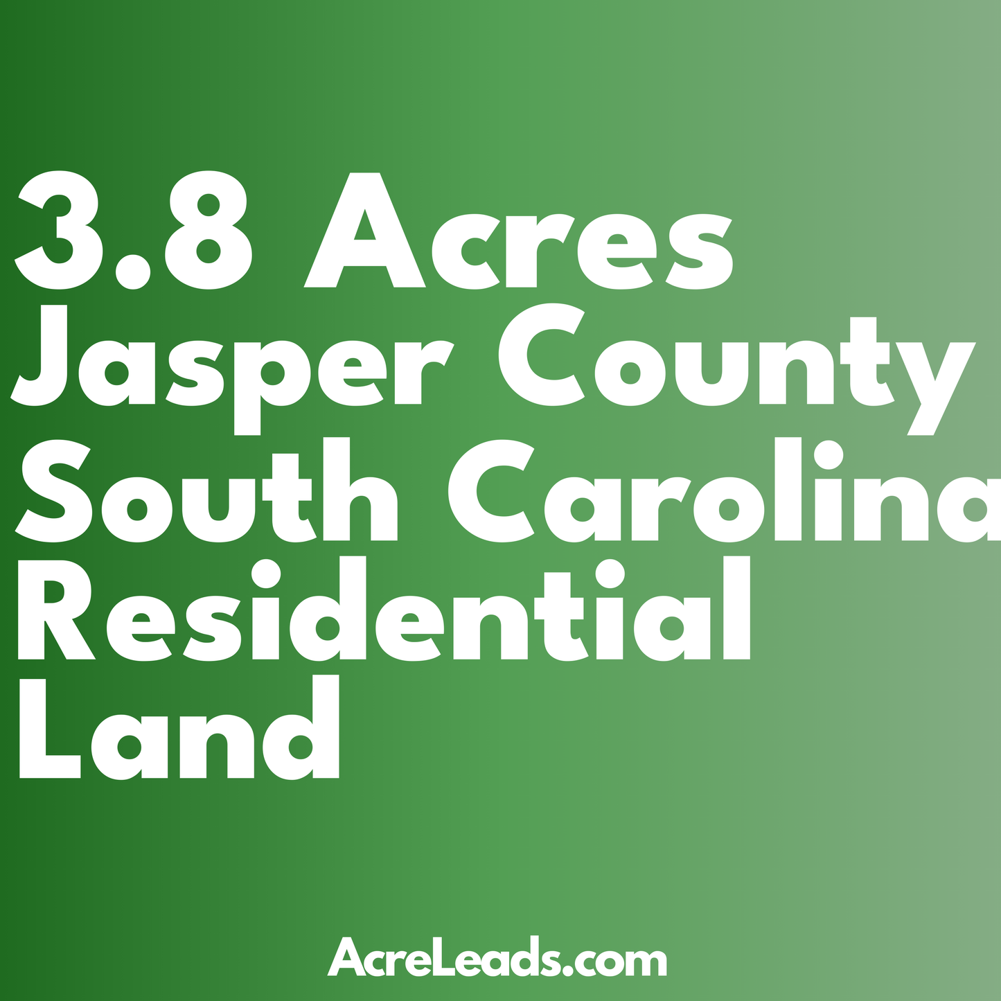 3.8 Acres of Residential Land in Jasper County, SC