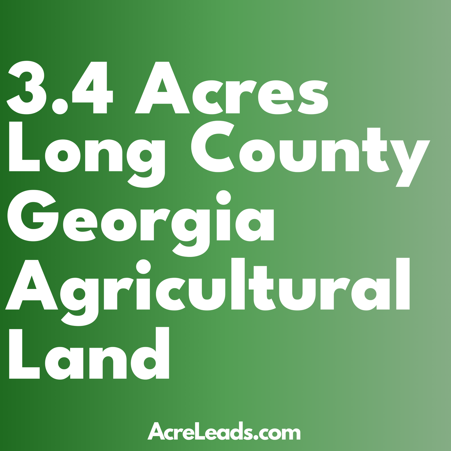 3.4 Acres of Agricultural Land in Long County, GA