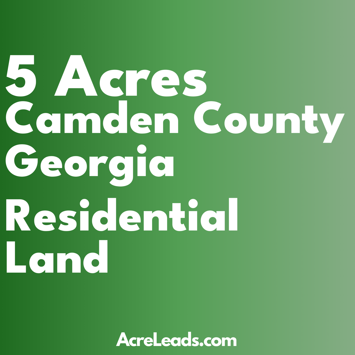 5 Acres of Residential Land in Camden County, GA