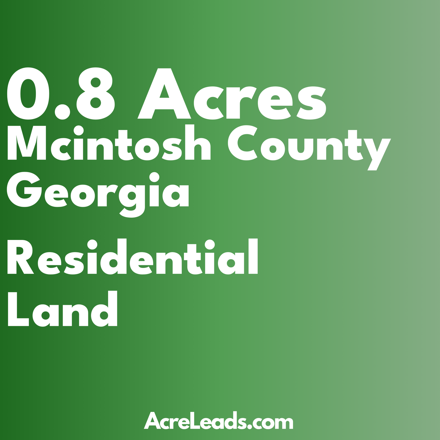 0.8 Acres of Residential Land in Mcintosh County, GA