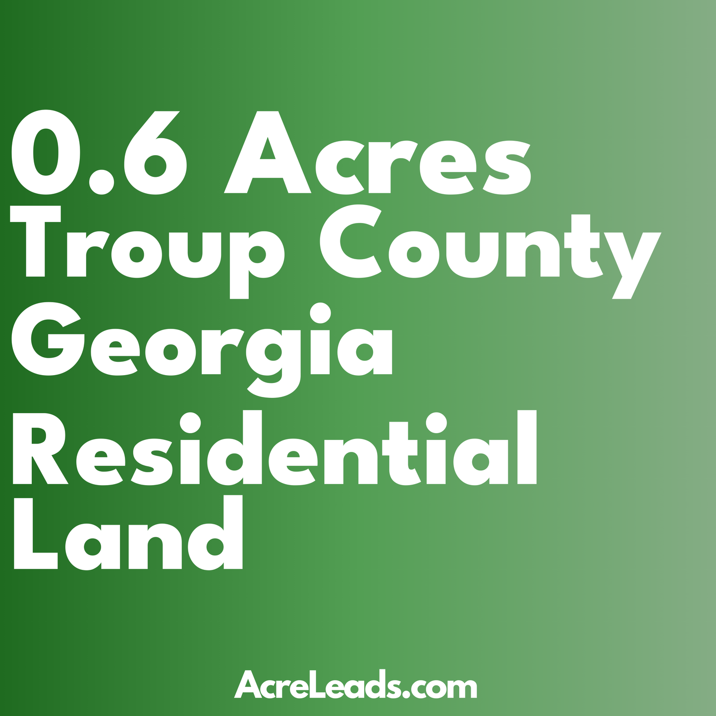 0.6 Acres of Residential Land in Troup County, GA