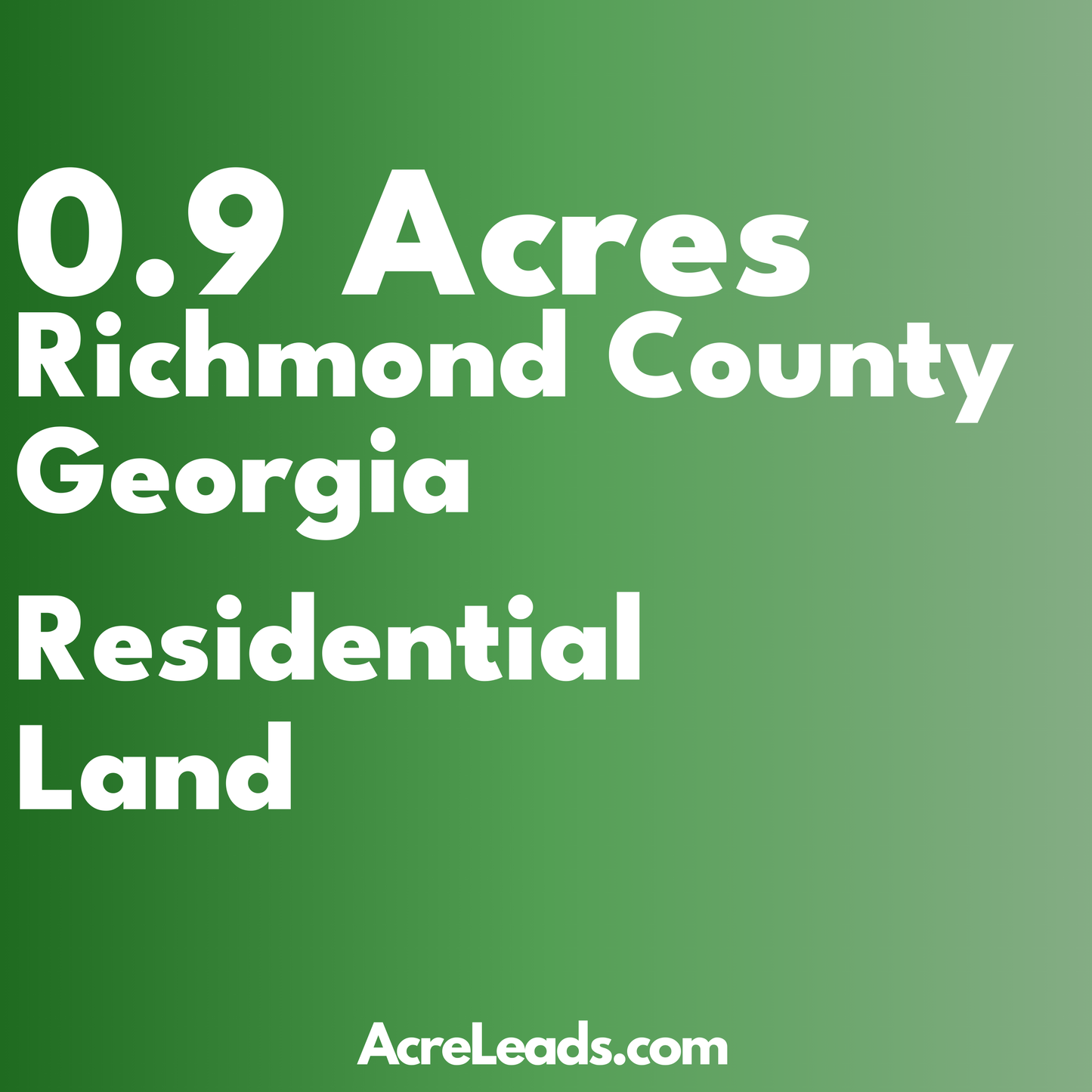 0.9 Acres of Residential Land in Richmond County, GA