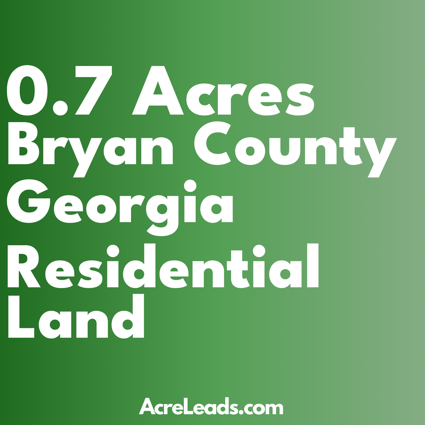 0.7 Acres of Residential Land in Bryan County, GA