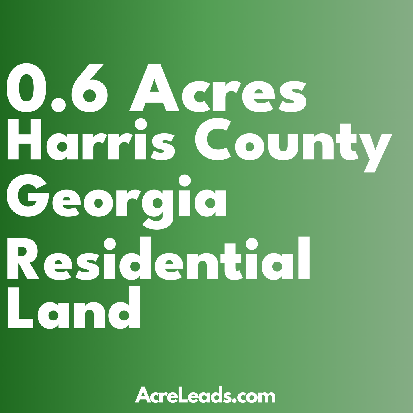 0.6 Acres of Residential Land in Harris County, GA