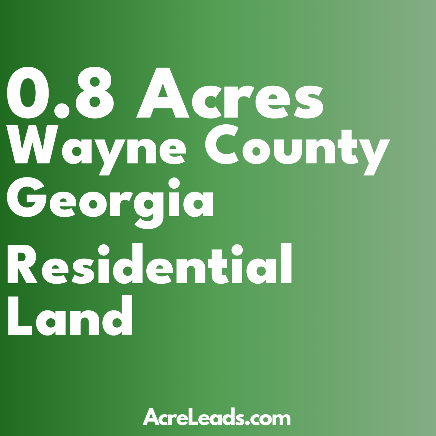 0.8 Acres of Residential Land in Wayne County, GA