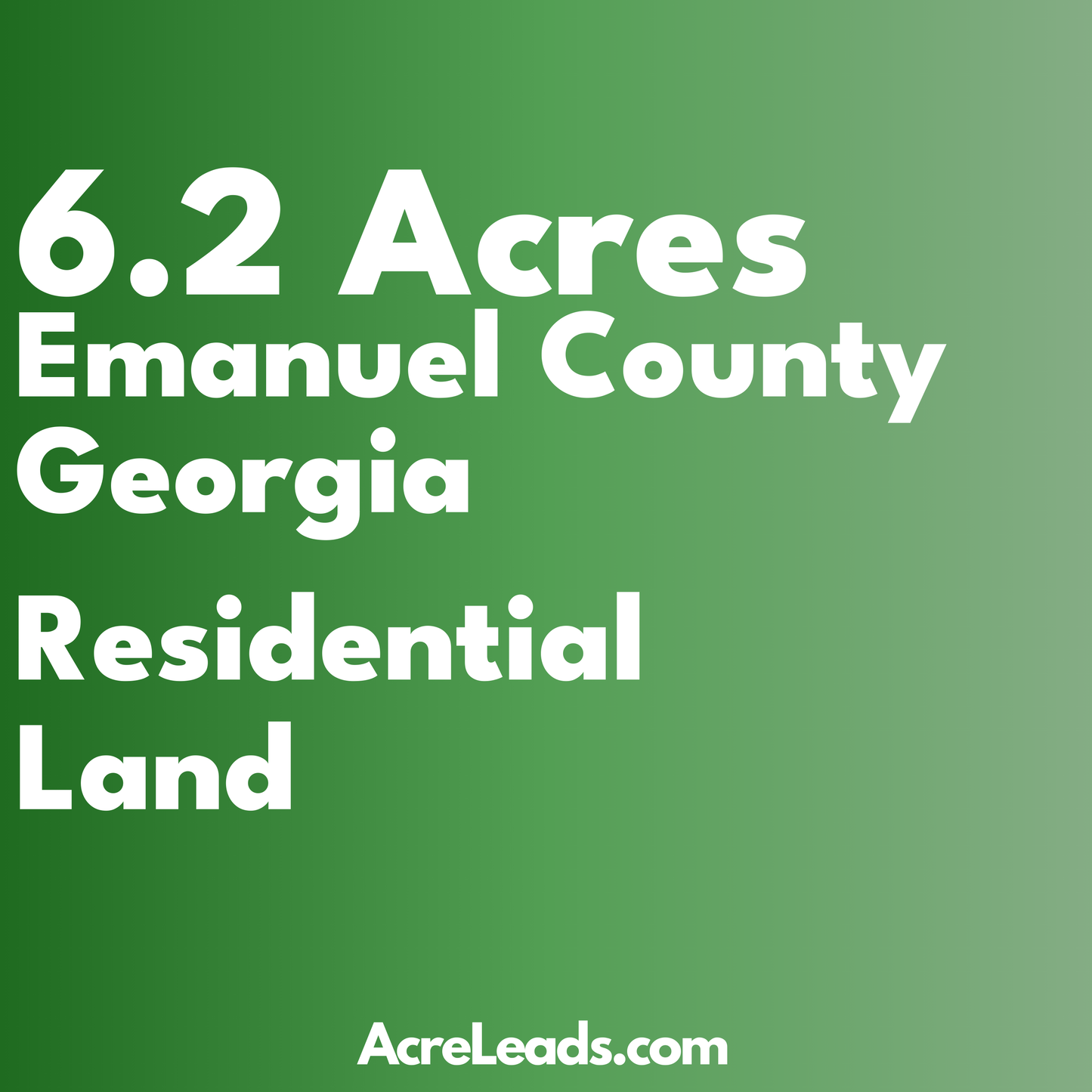 6.2 Acres of Residential Land in Emanuel County, GA