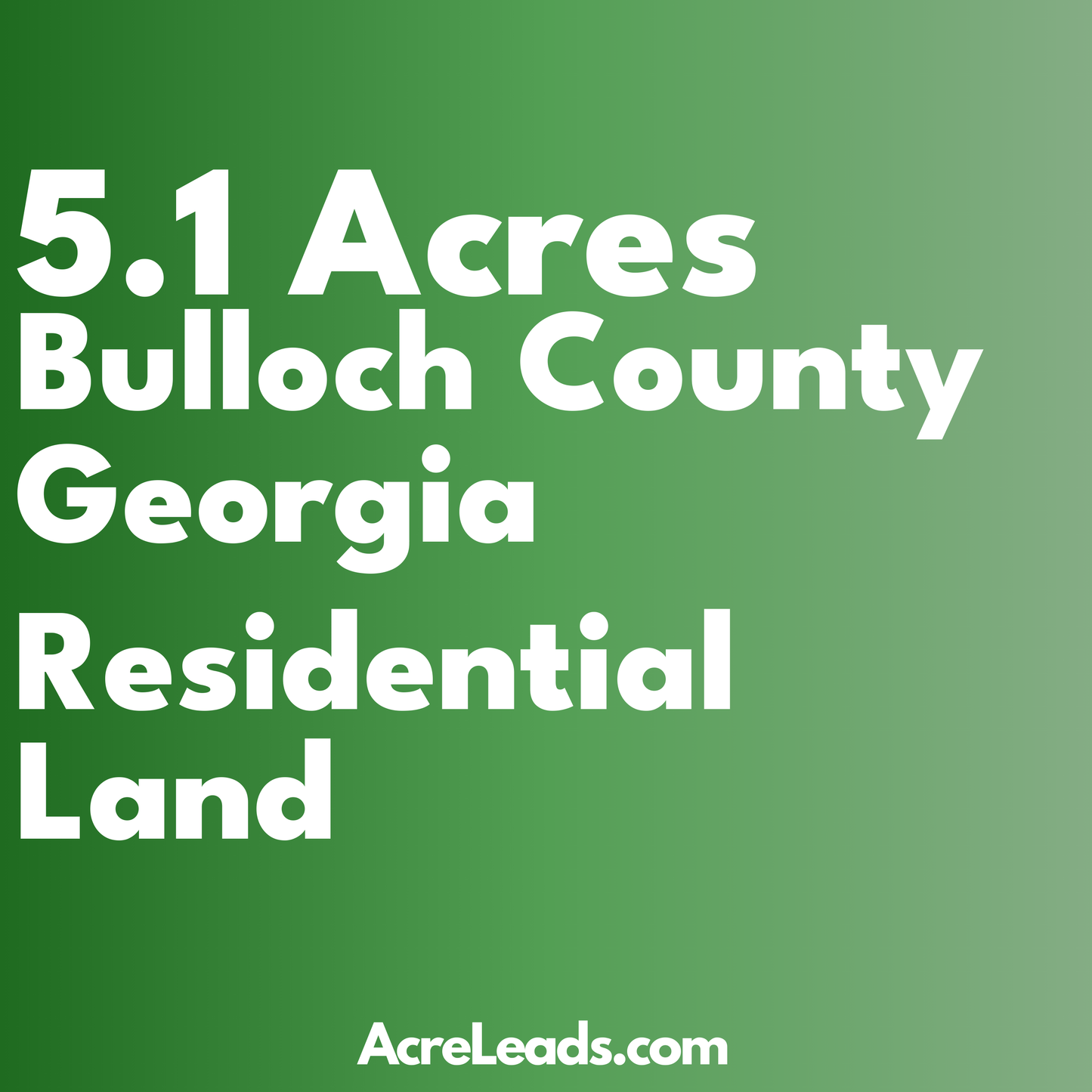 5.1 Acres of Residential Land in Bulloch County, GA