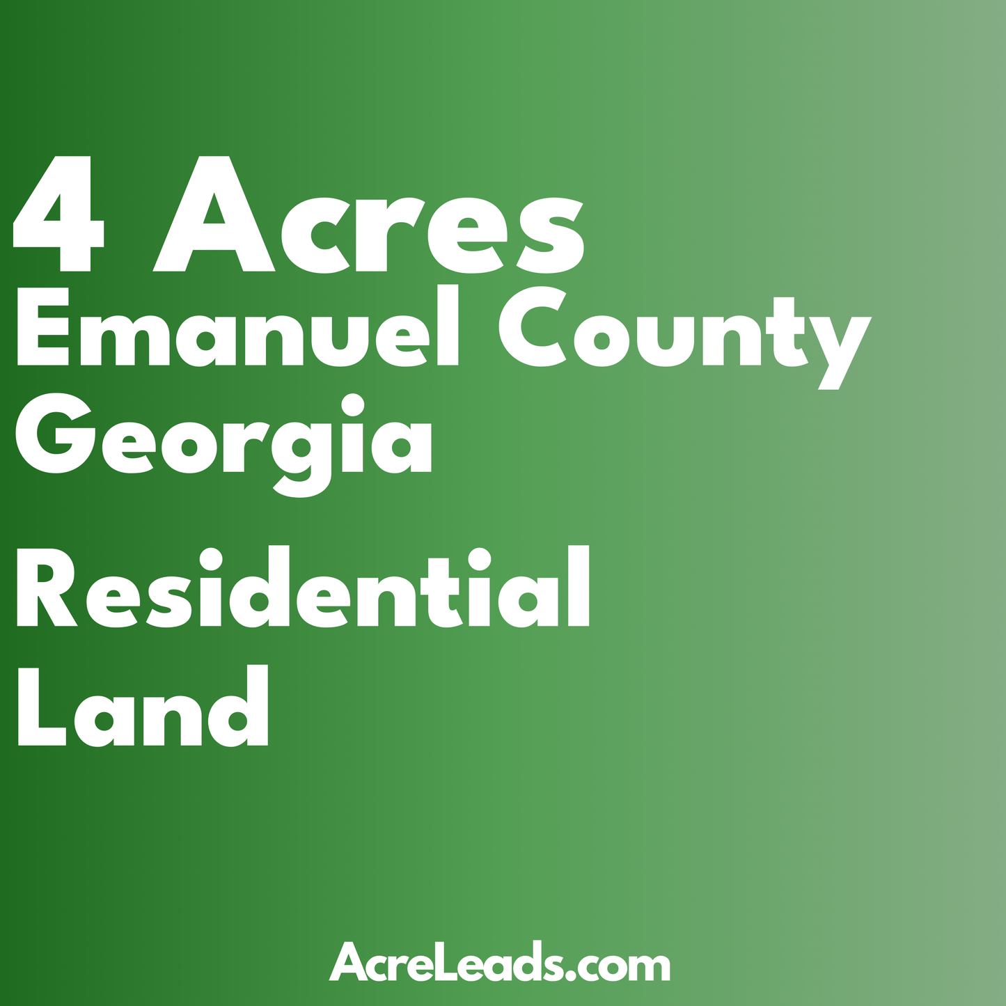 4 Acres of Residential Land in Emanuel County, GA