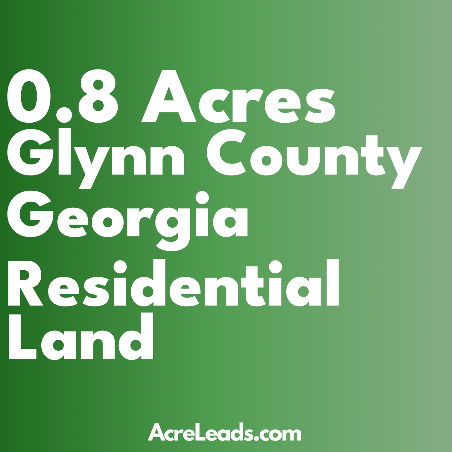 0.8 Acres of Residential Land in Glynn County, GA