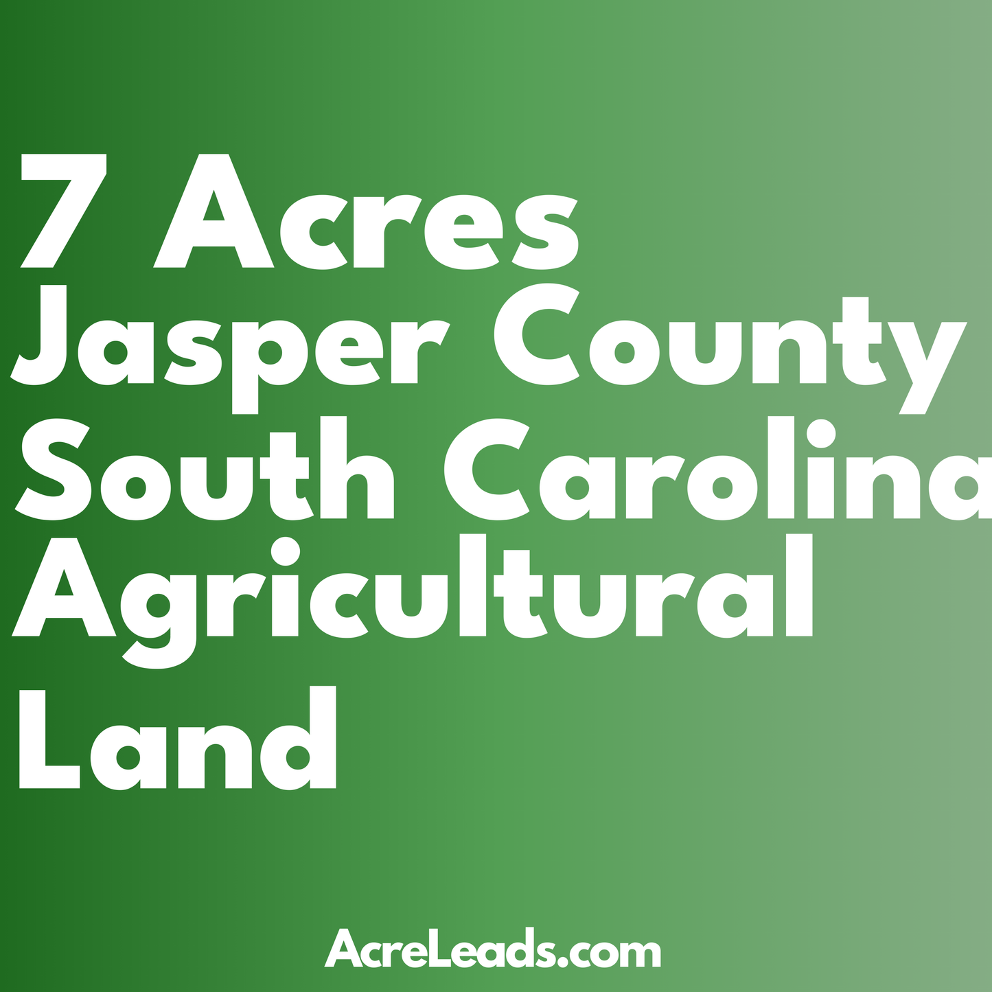 7 Acres of Agricultural Land in Jasper County, SC