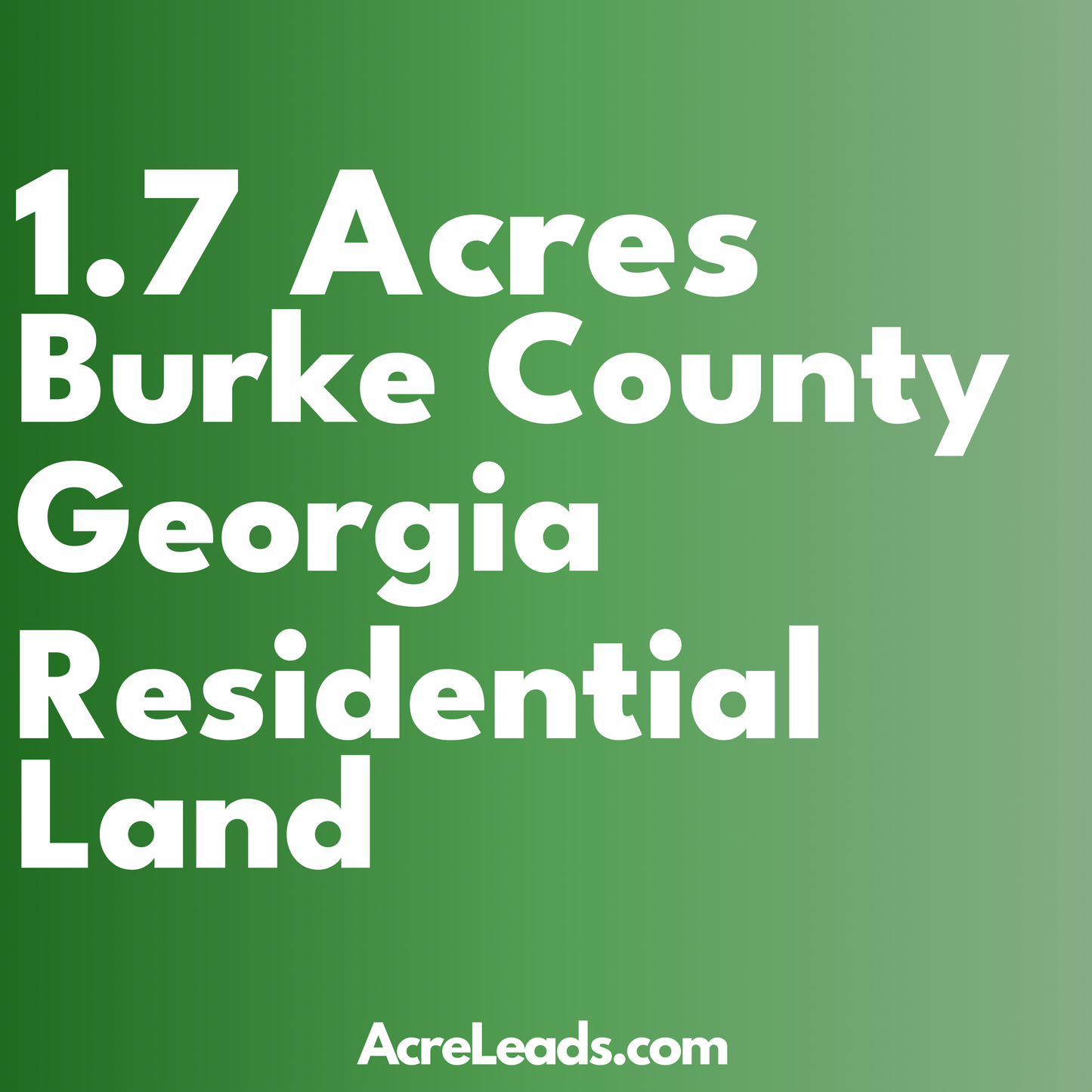 1.7 Acres of Residential Land in Burke County, GA